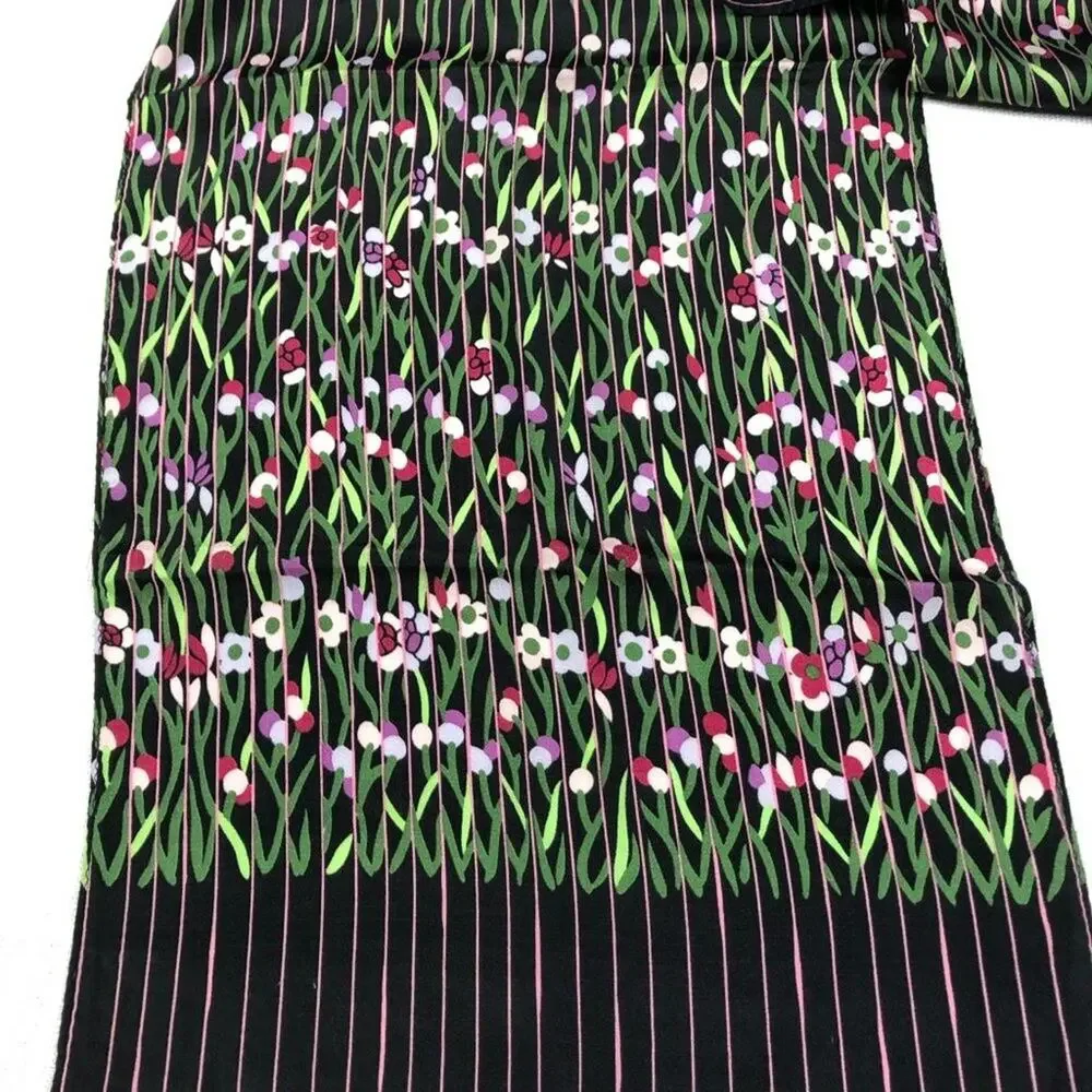 Vintage floral & stripes oblong scarf